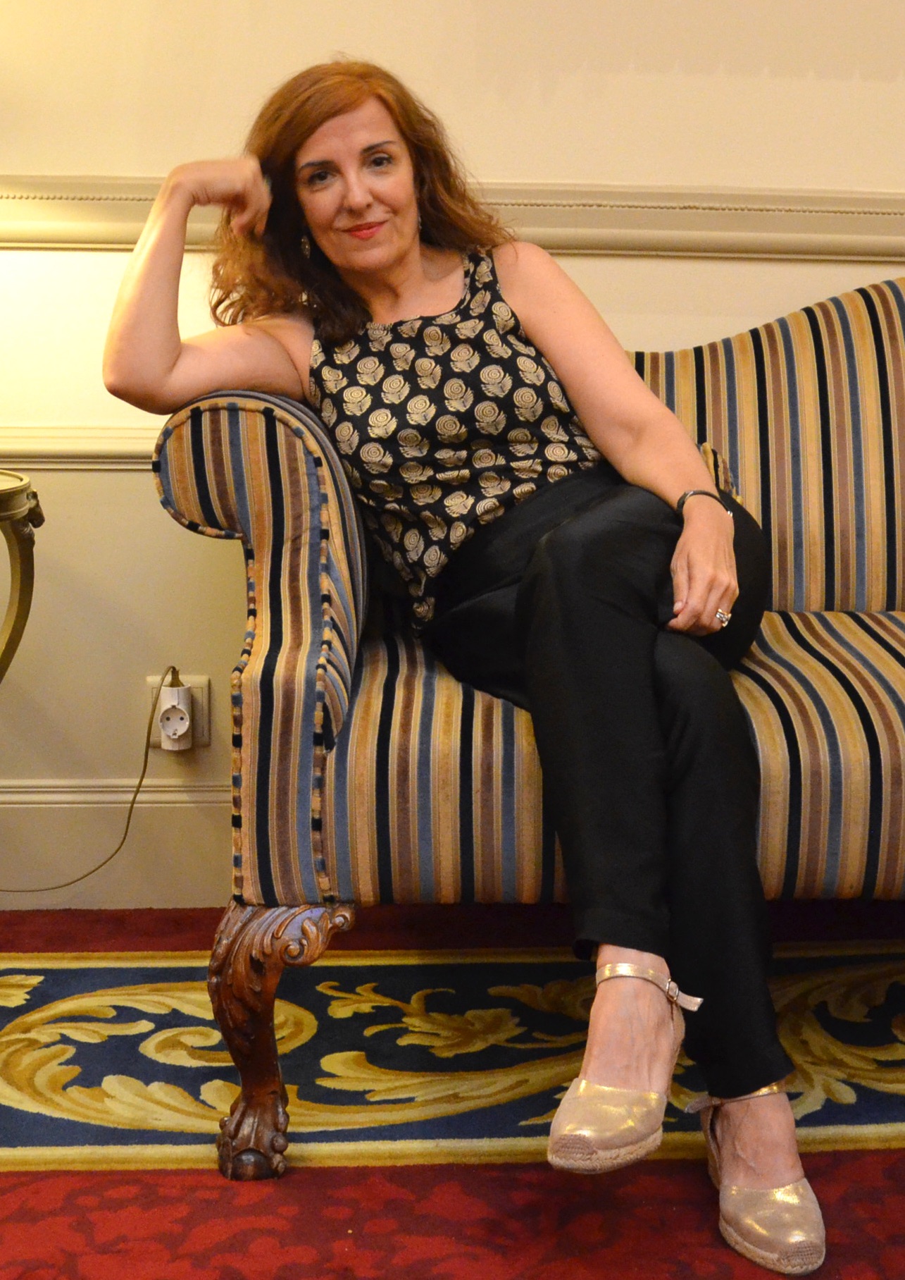 Elvira Lindo en el hotel Wellington de Madrid